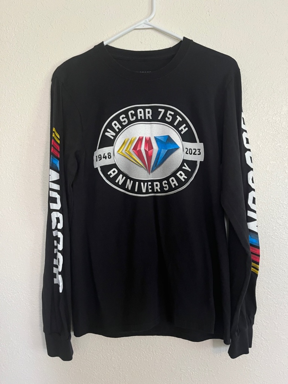 NASCAR 75th Anniversary long sleeve black tshirt size small.